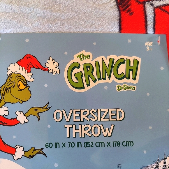 NWT Grinch Blue Limited Holiday Gift  Throw - Picture 2 of 4